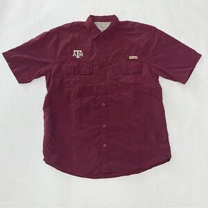 Chiliwear Texas A&M Aggies Maroon Short Sleeve Outdoor Vented Shirt L Fishing